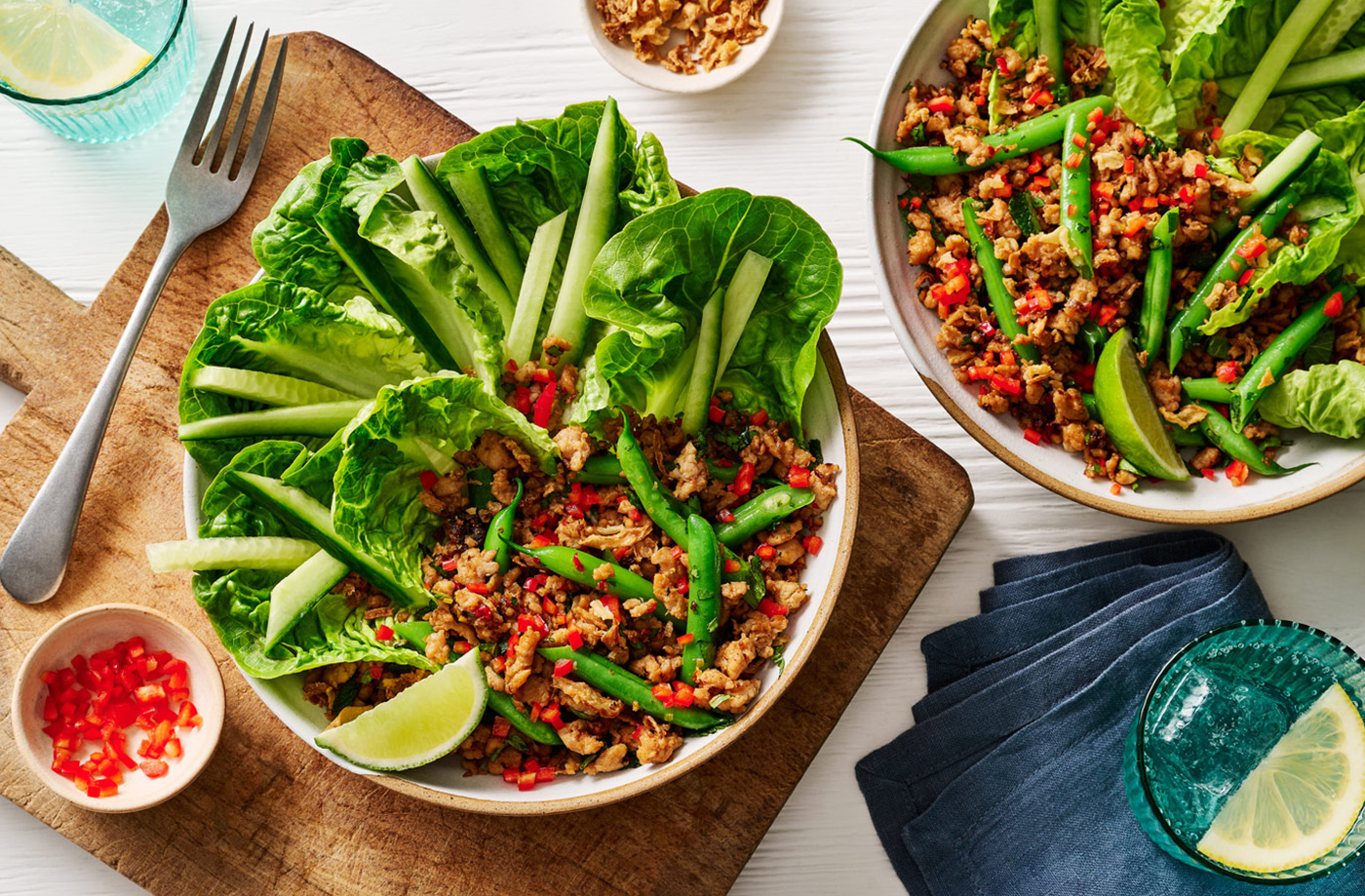 Spicy chicken larb-style salad recipe