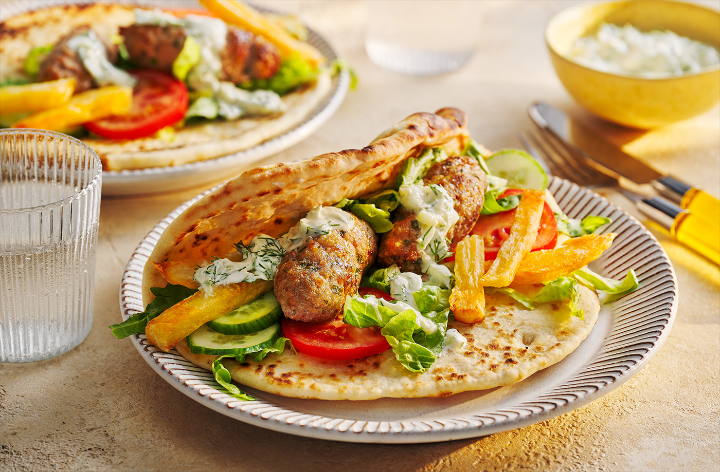Pork kofta flatbreads recipe