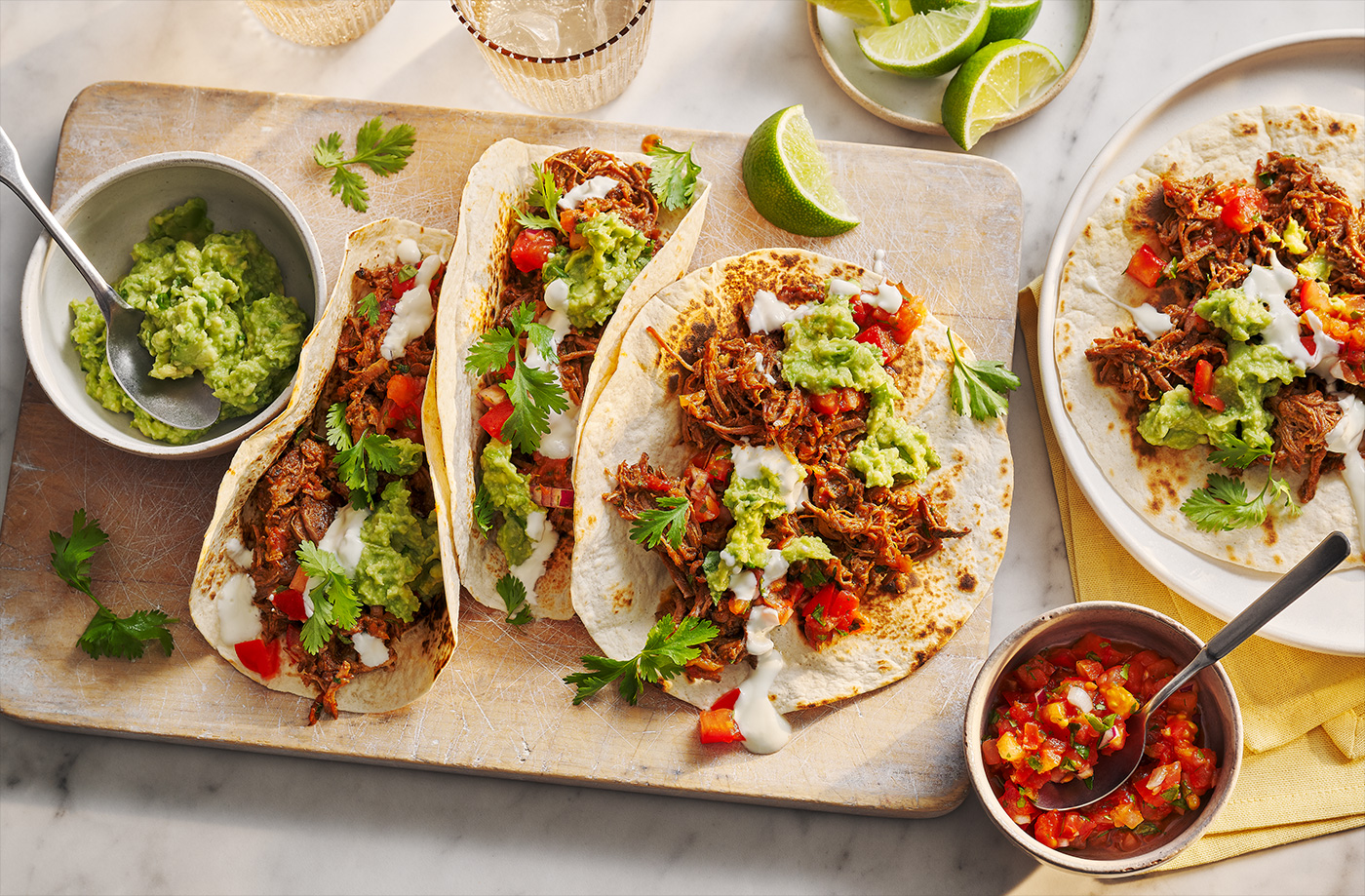 Slow-cooker shredded beef tacos recipe