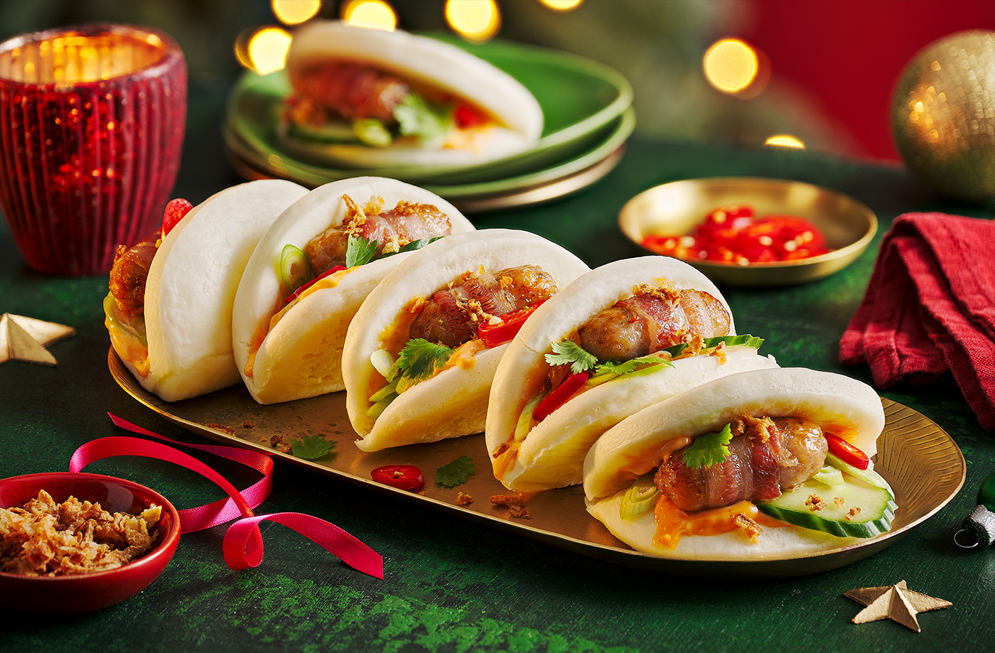 Pigs in blankets bao buns recipe
