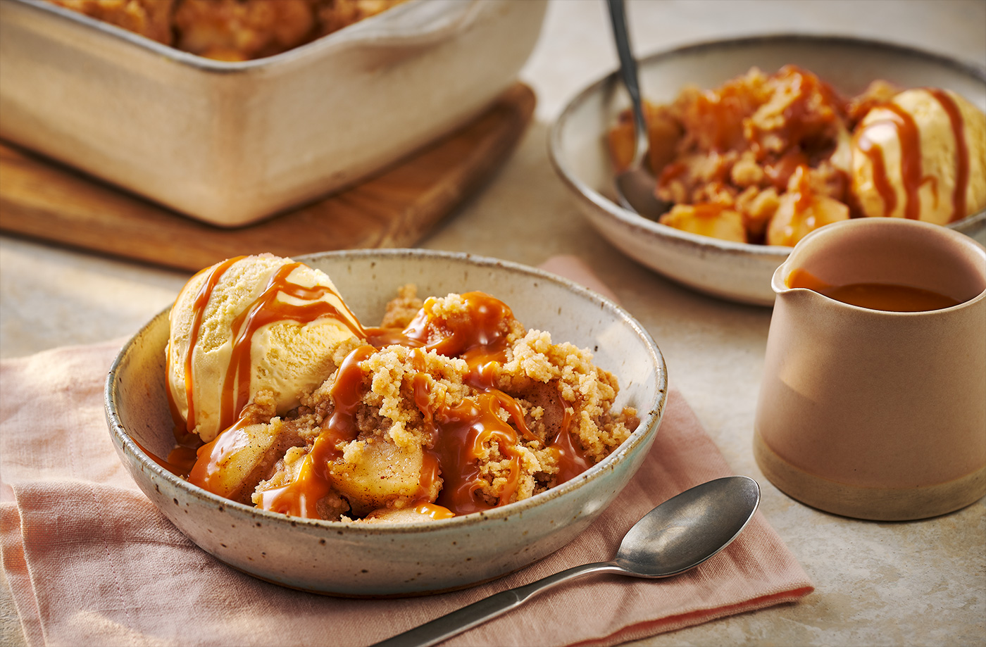 Miso caramel apple crumble recipe