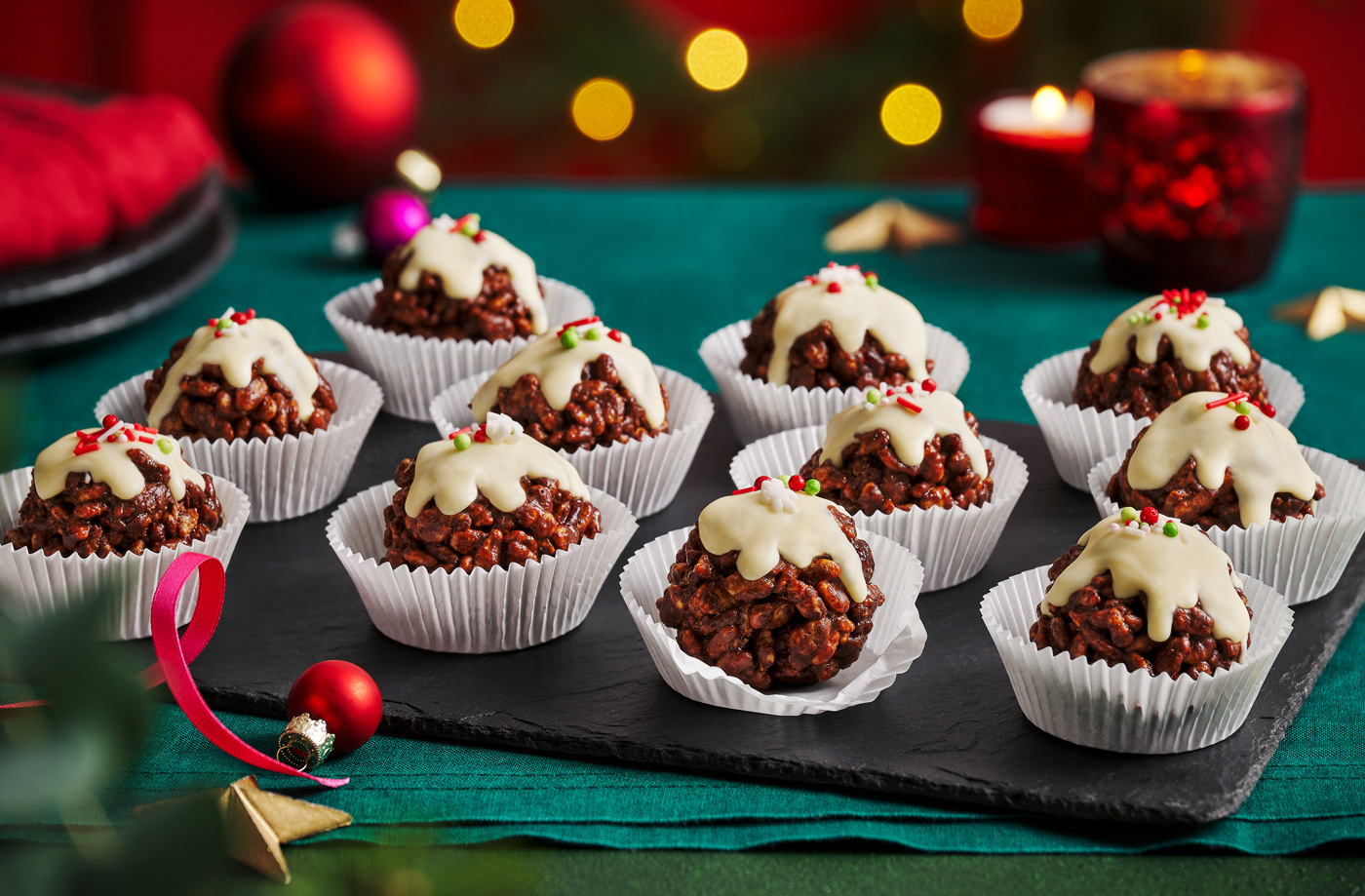 Chocolate and cranberry rice snap puddings recipe