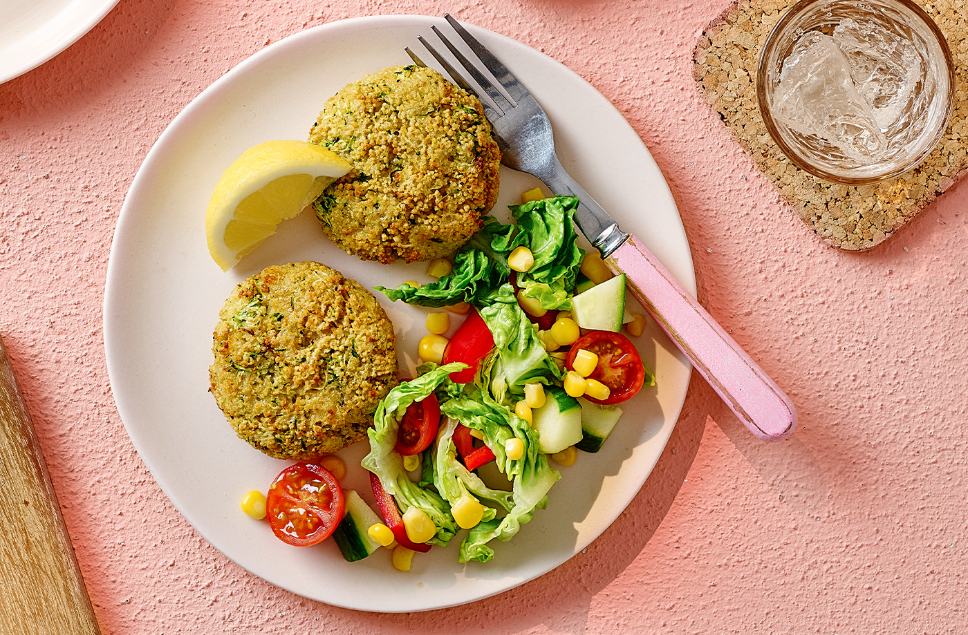 Couscous fritters and salad recipe