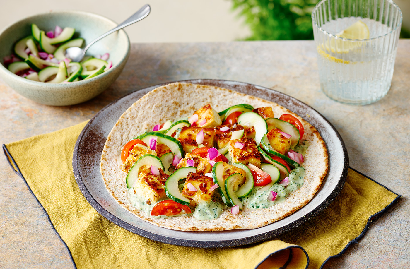 Spiced paneer and radish kachumber wraps recipe