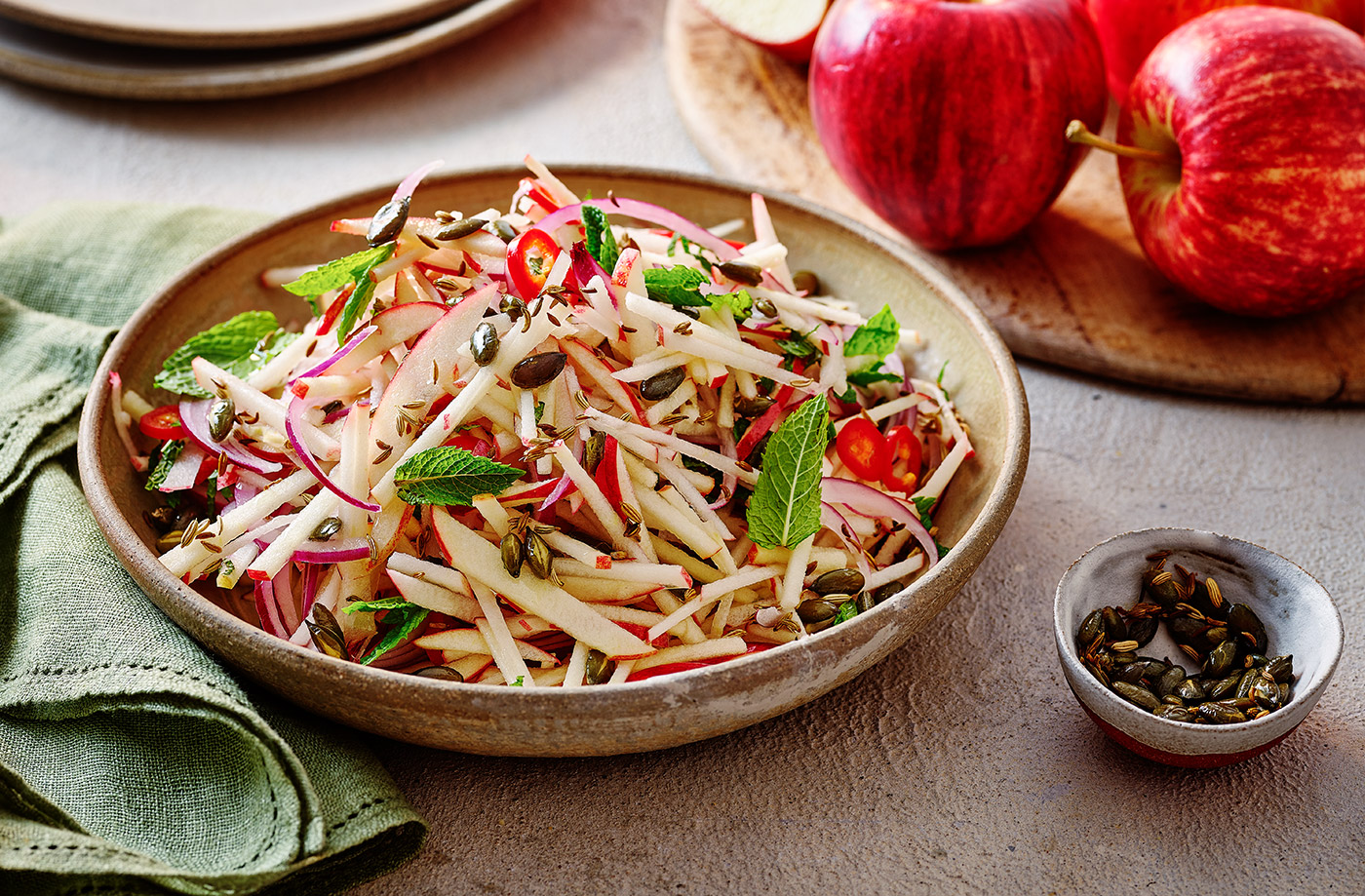 Apple, red onion and mint slaw recipe