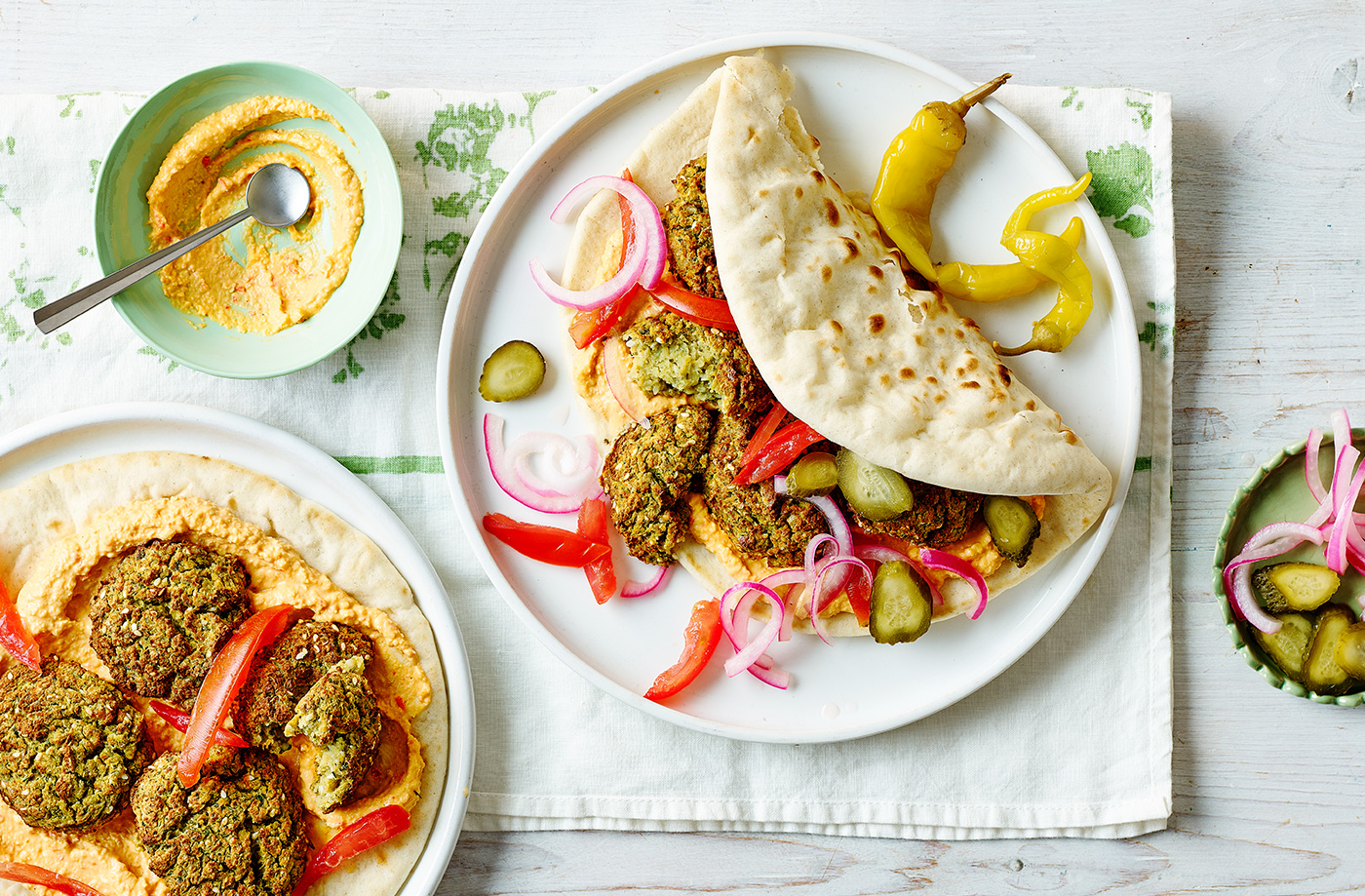 Air-fryer falafel wraps recipe