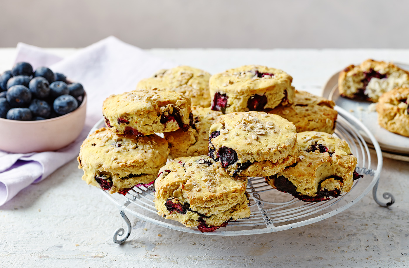 Gluten-free vegan blueberry and oat scones recipe