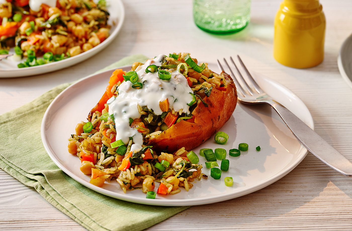 Indian loaded sweet potatoes recipe