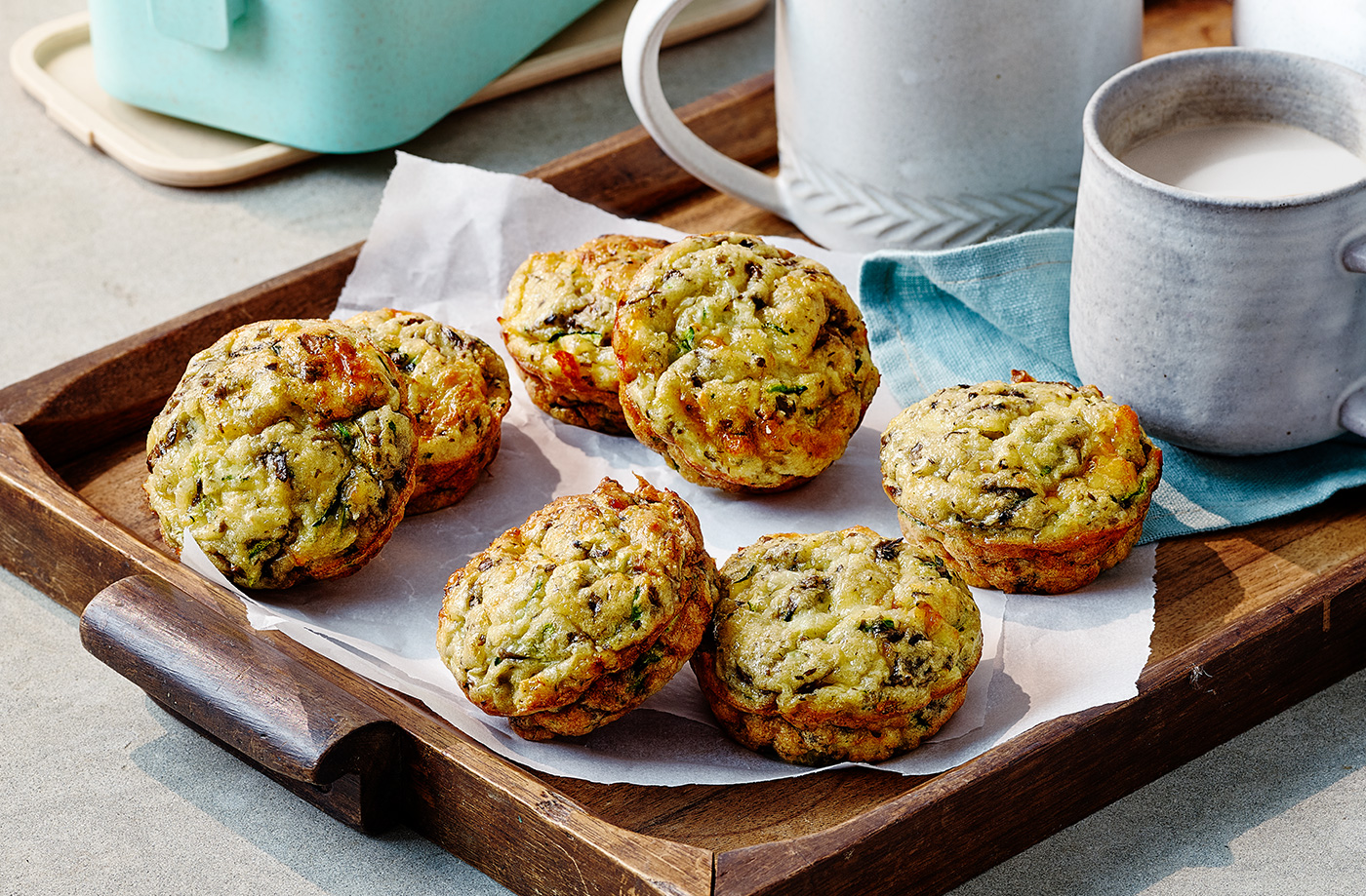 Courgette and cheese frittata bites recipe