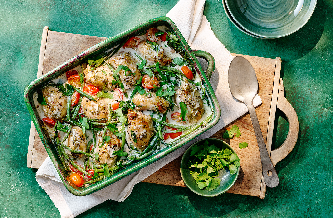Thai green curry roasted chicken thighs recipe