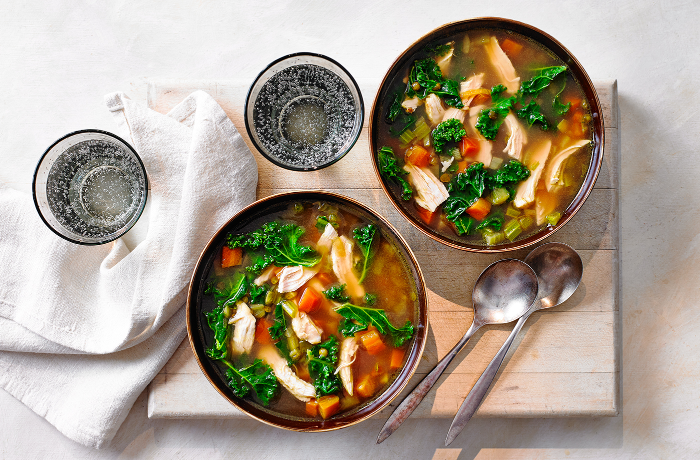 Turmeric chicken and lentil soup recipe