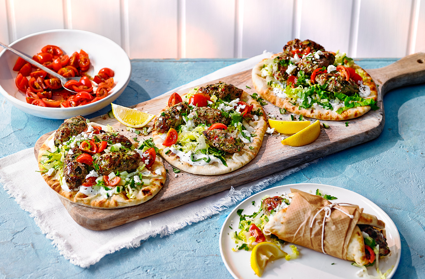 Turkey kofta with flatbreads recipe