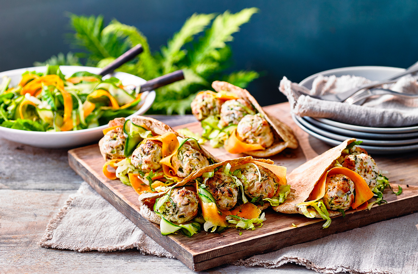 Turkey meatball pittas recipe