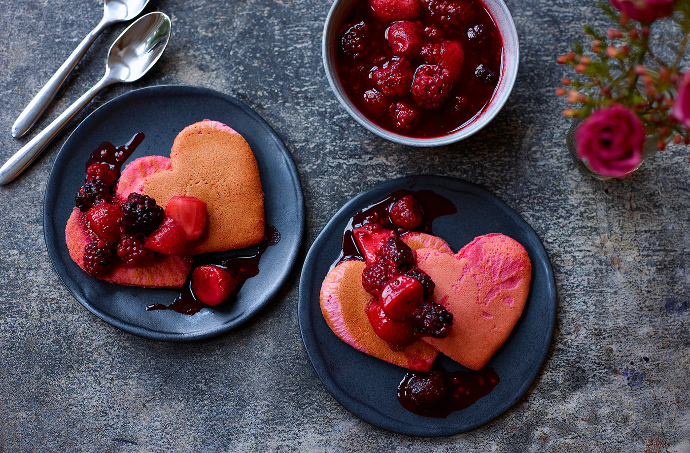 Valentine's Day heart-shaped pancakes  recipe