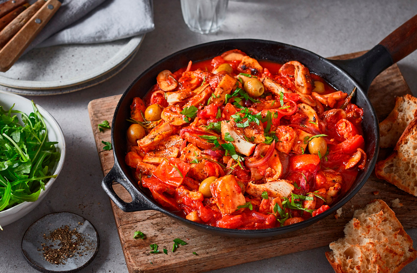 Vegan 'chicken' cacciatore-inspired stew recipe