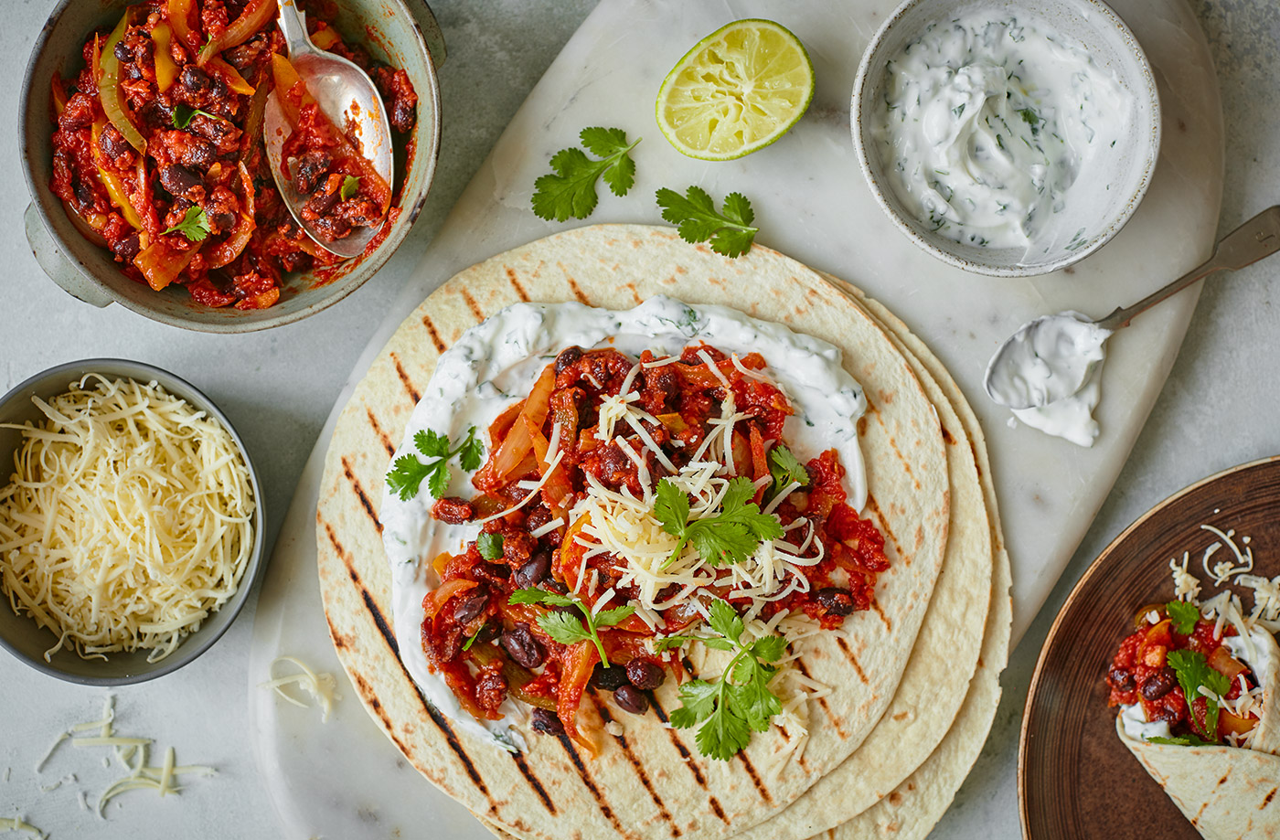 Veggie bean fajitas recipe
