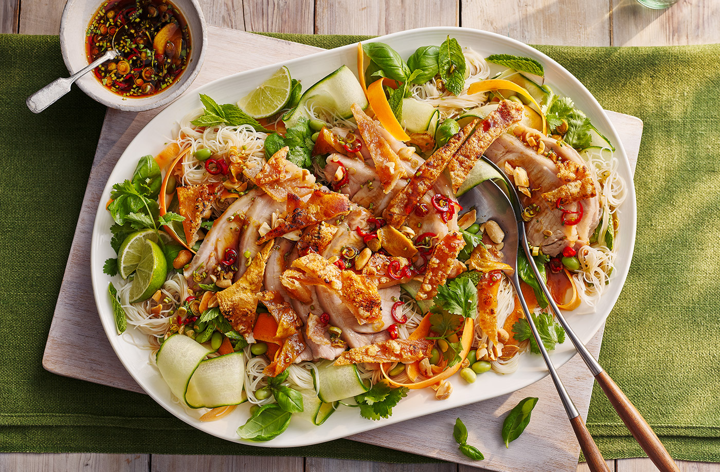 Sue's 'dive in' crispy pork noodles recipe