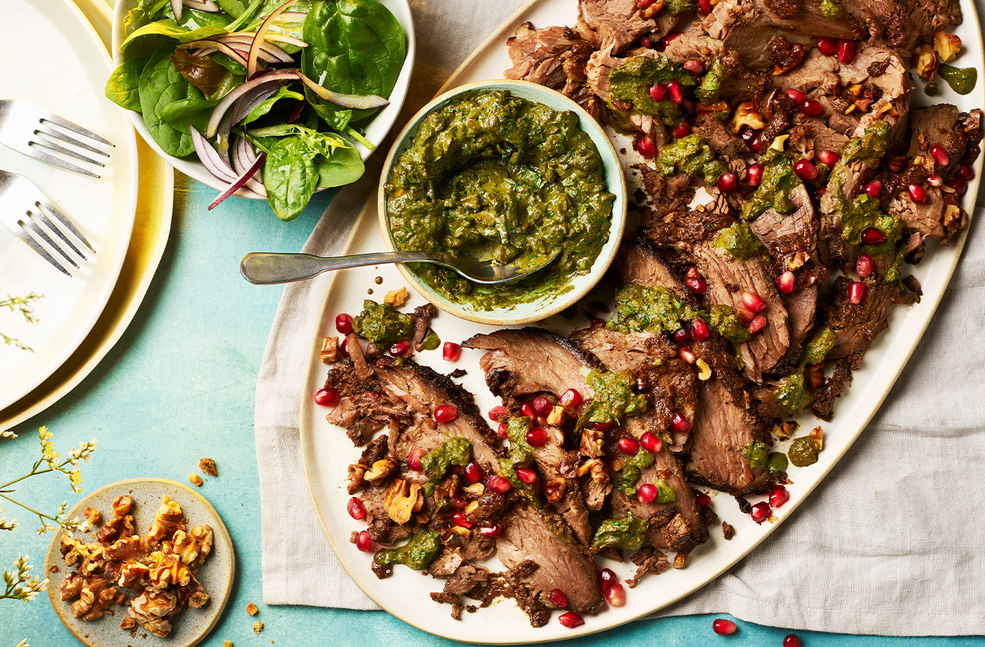 Walnut and pomegranate brisket recipe