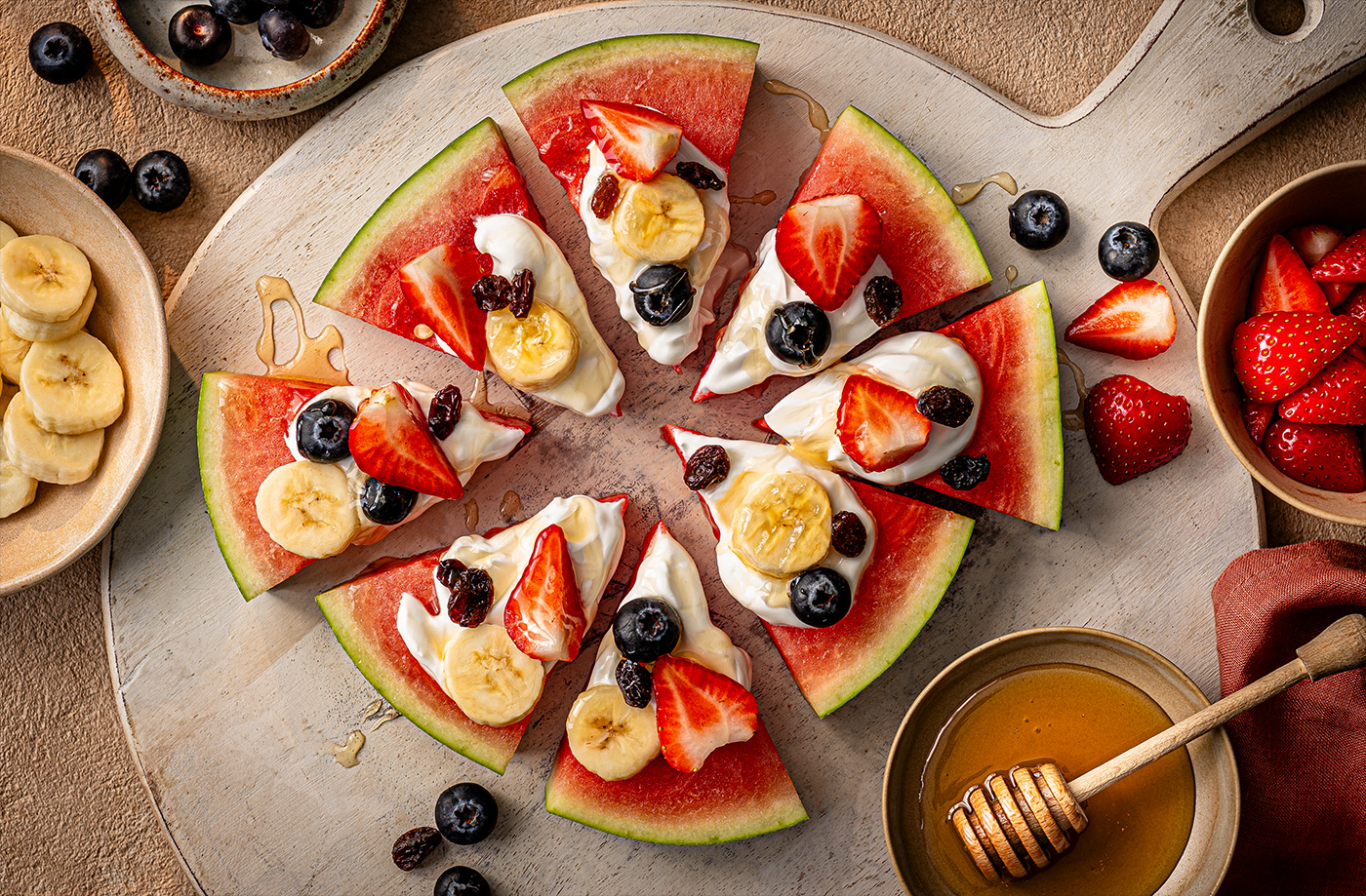 Watermelon pizza recipe