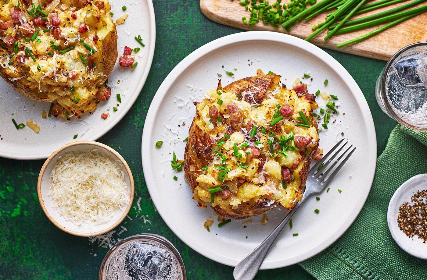 Carbonara jacket potatoes recipe
