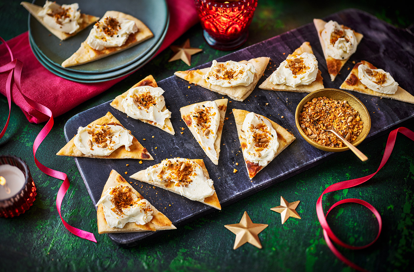 3-ingredient cream cheese and dukkah toasts recipe