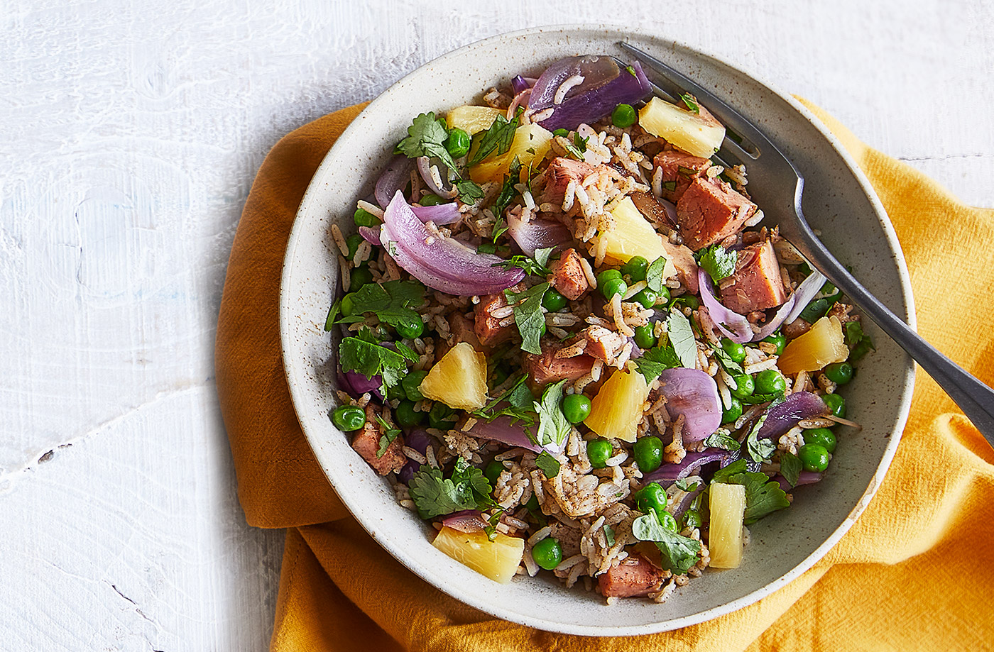 Ham and pineapple fried rice recipe