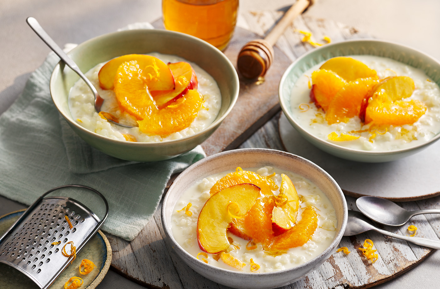 Orange and honey summer rice pudding recipe