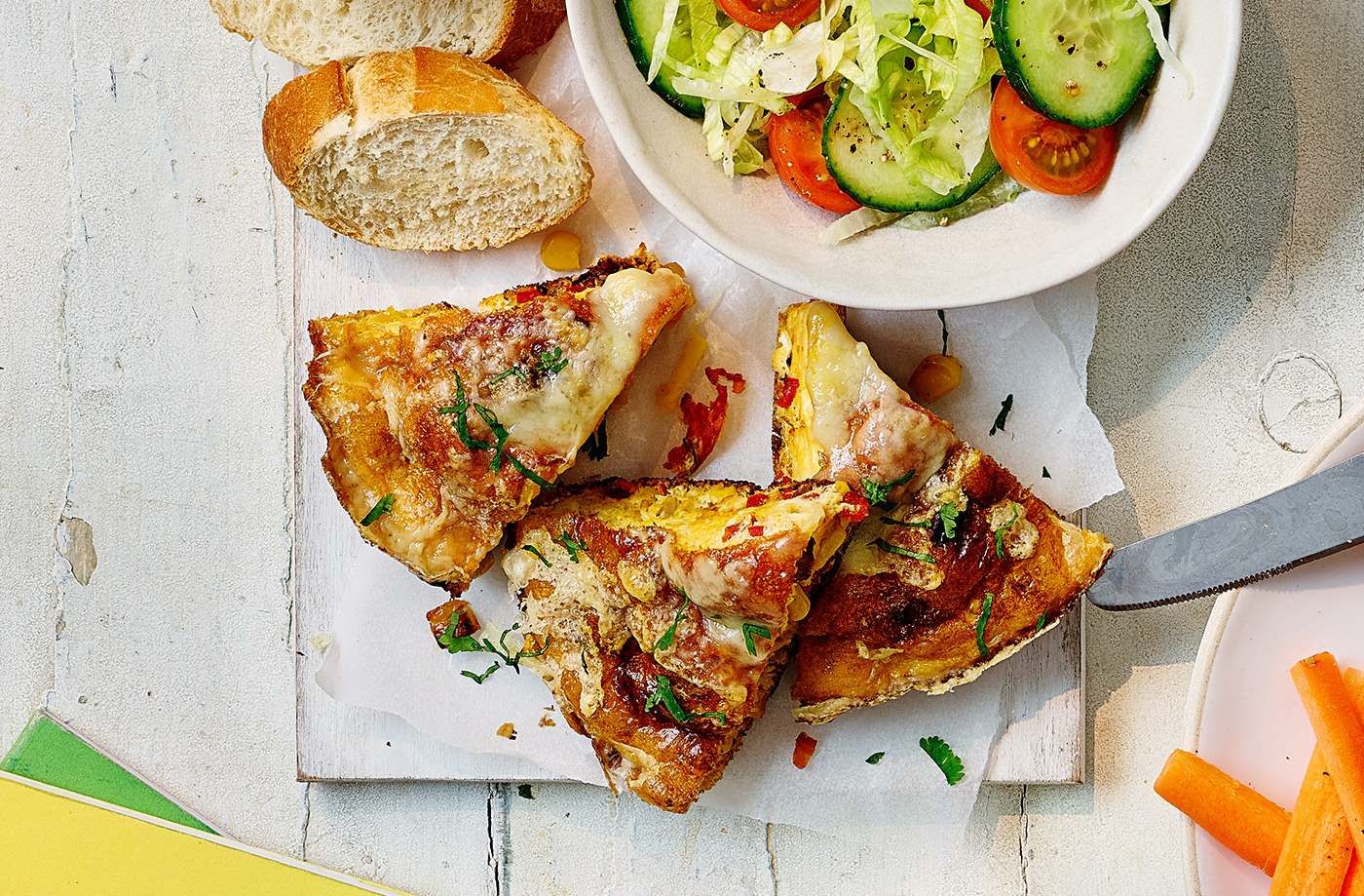 Sweetcorn, pepper and chorizo frittata recipe