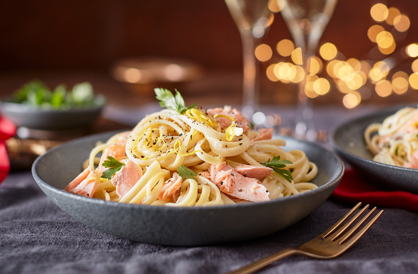 Salmon linguine in prosecco sauce recipe