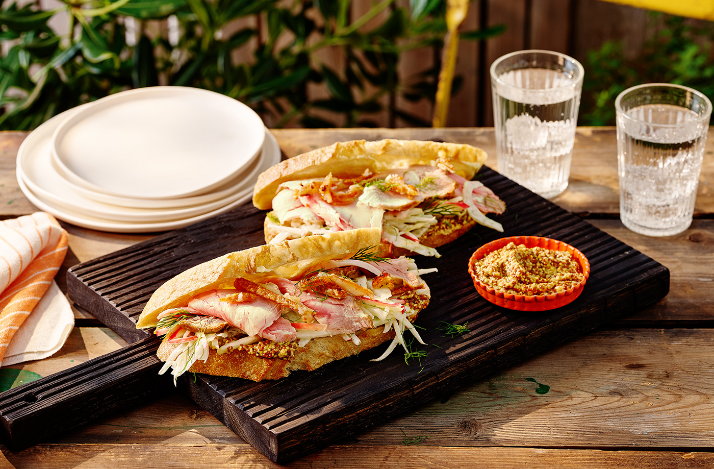 Leftover pork sandwiches with apple slaw recipe