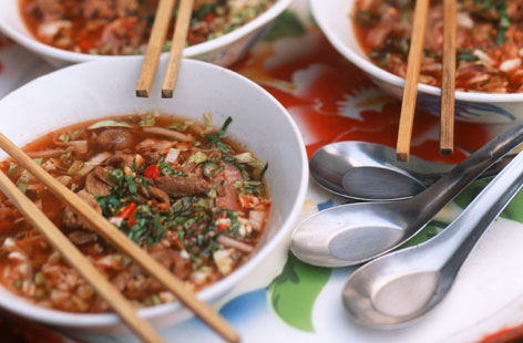 Noodle, rice & pork soup recipe