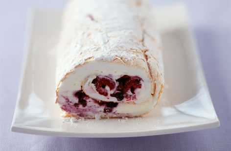 White chocolate meringue roulade recipe