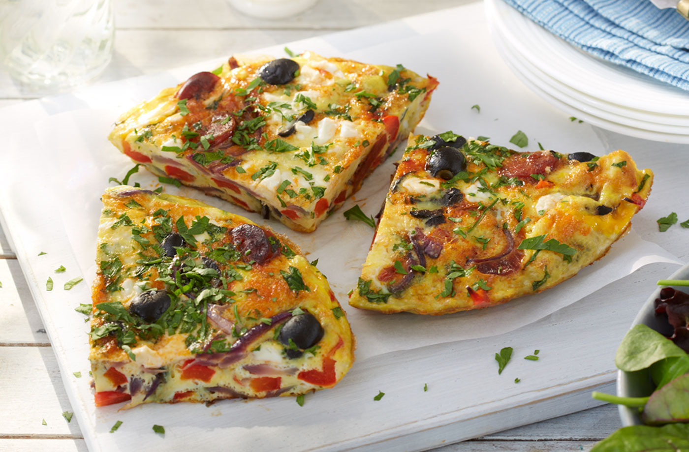 Chorizo, pepper and olive tortilla recipe