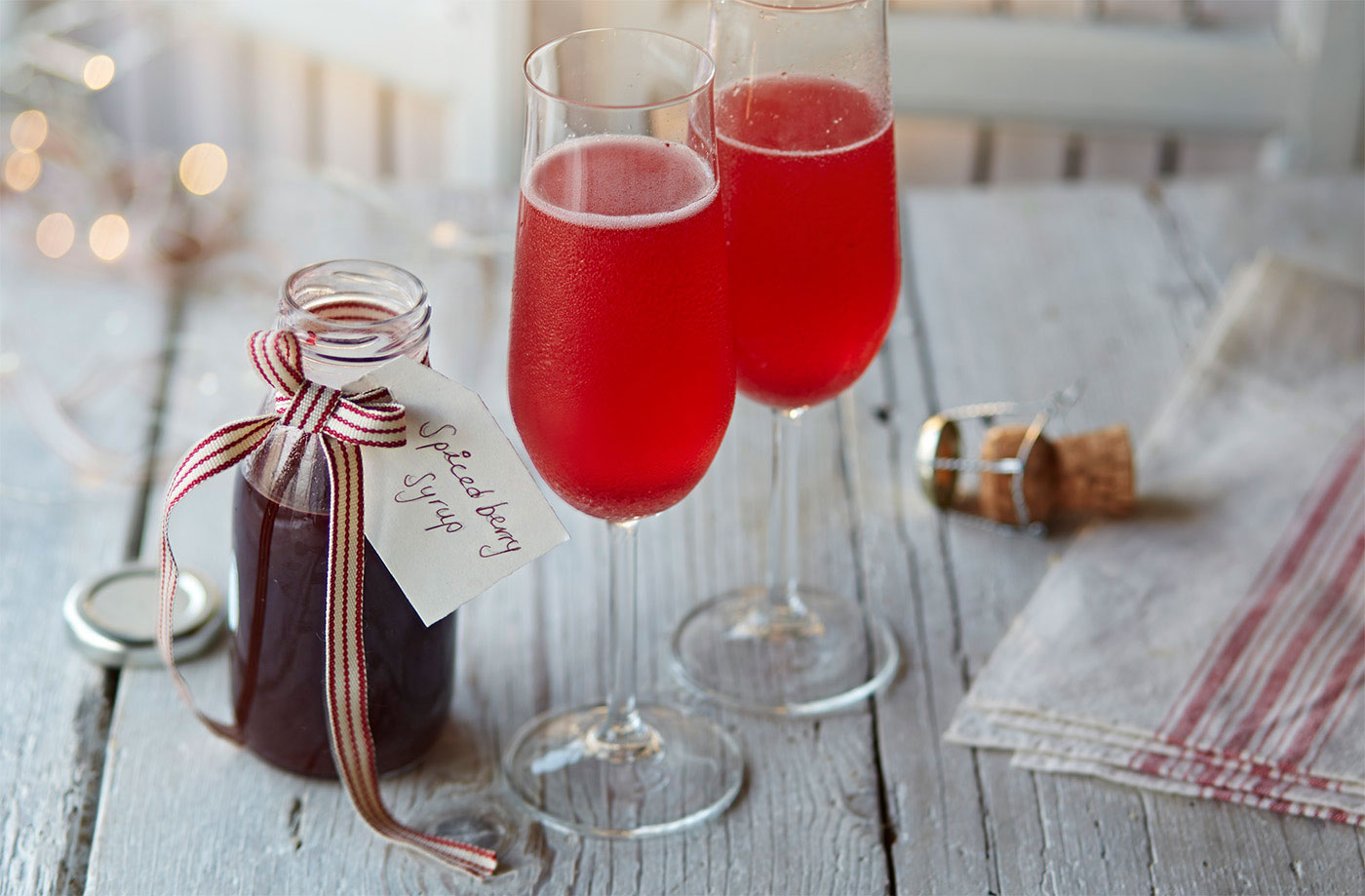 Spiced berry Bellinis recipe