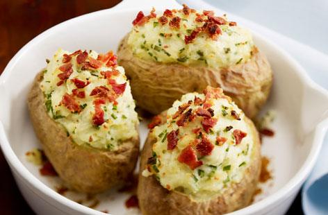 Baked potatoes with bacon recipe