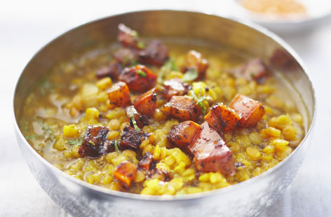 This simple, nourishing dhal really hits the spot when it comes to flavour and can be served with a little rice or some bread, if you like. Share with friends or keep handy leftovers for the next day.