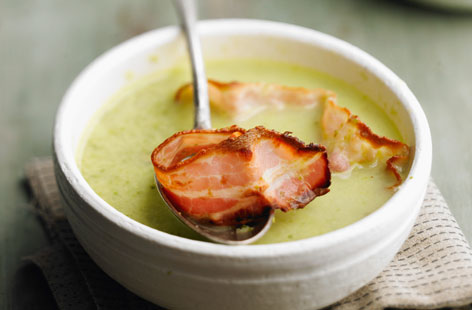 Cabbage soup is both thrifty, and with the addition of crispy bacon, deliciously tasty. For this recipe, savoy cabbage is softened with onion, then simmered in vegetable stock. Once blended until smooth, serve immediately or freeze in handy portions.
