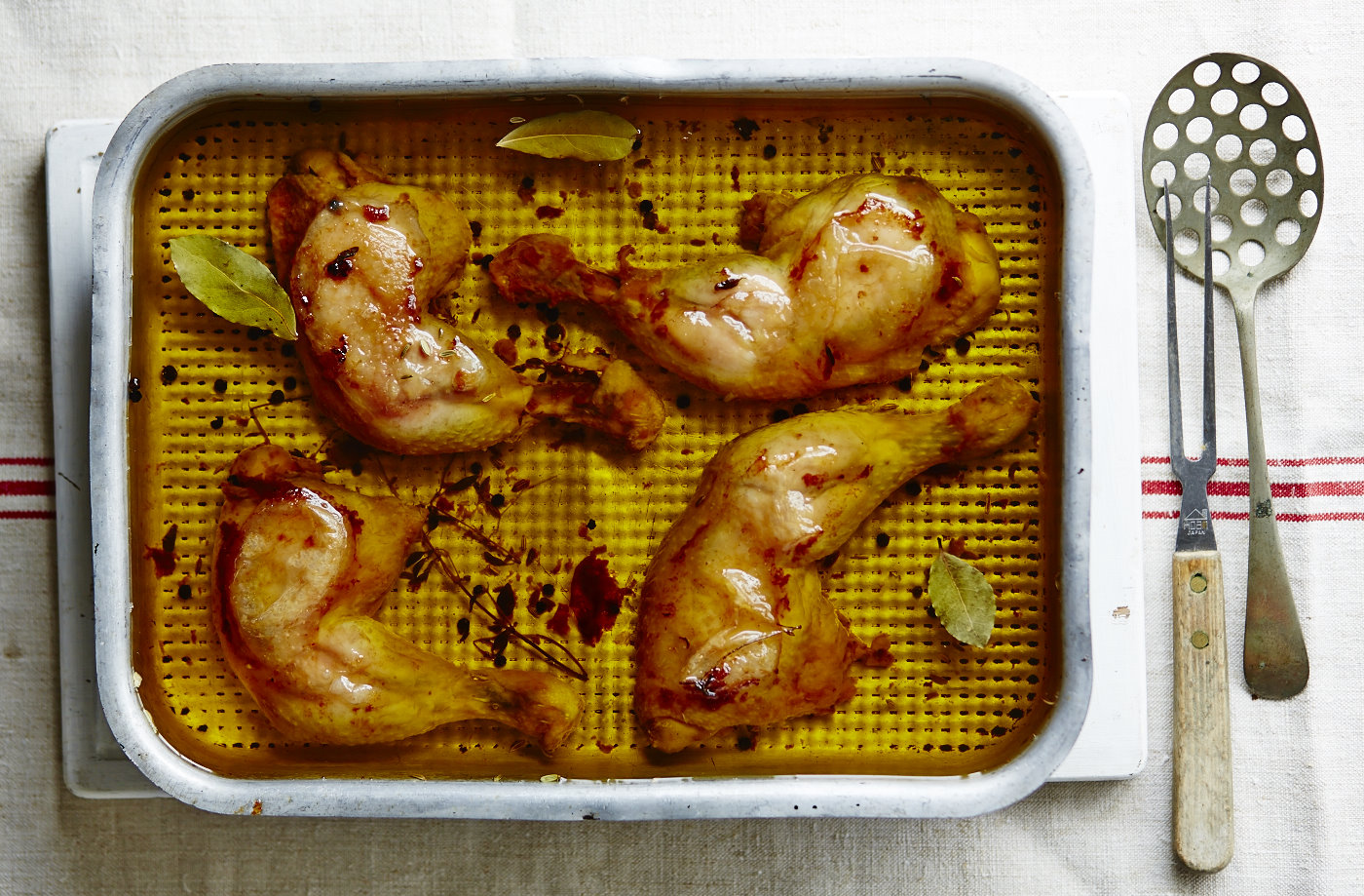 Confit chicken legs with garlic and thyme recipe