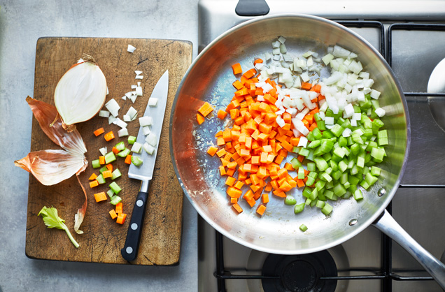 Soften the veg