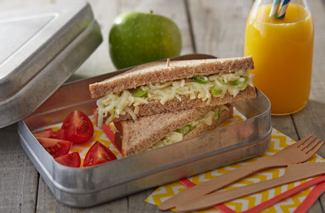 Send the kids back to school with these crunchy cheese and apple slaw sandwiches