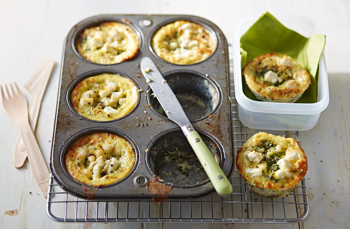 Courgette and feta bakes recipe