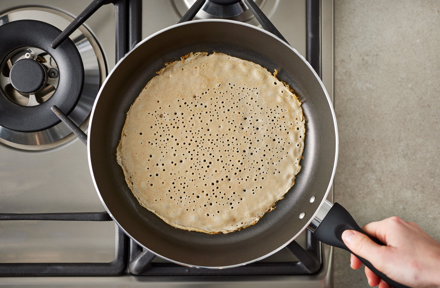 Make sure the pancake is loose before you flip