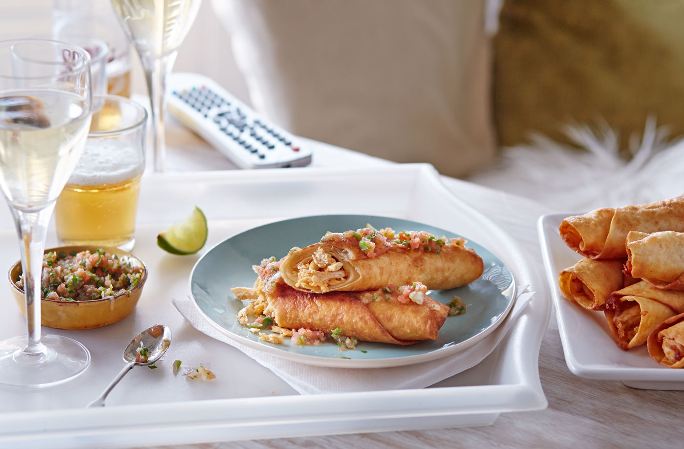 Chicken taquitos with tomato salsa recipe