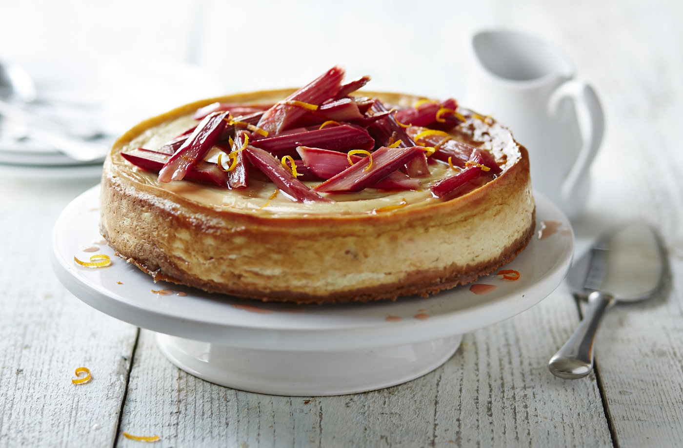 Ginger and rhubarb baked cheesecake recipe