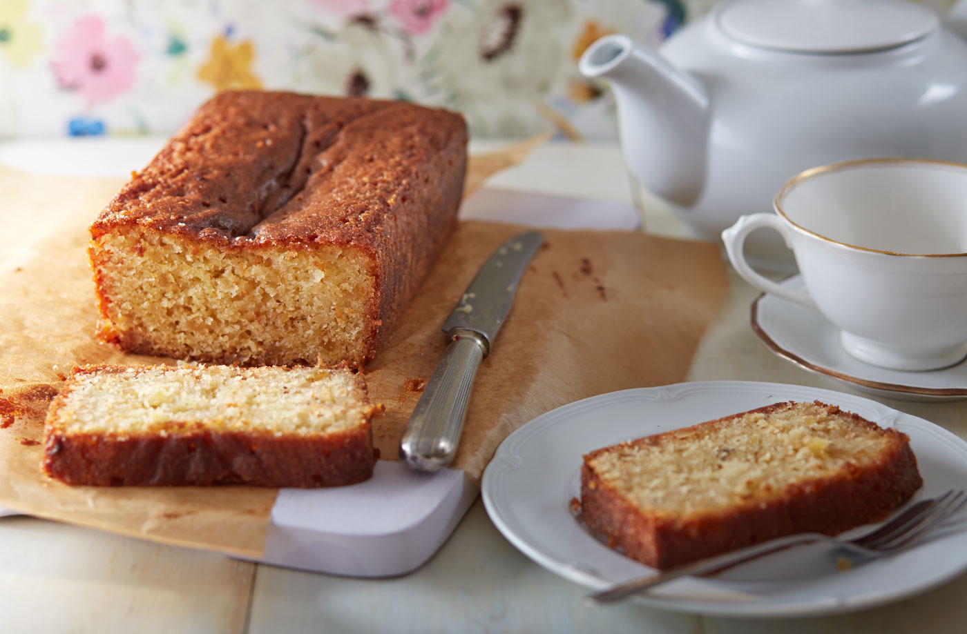 Lemon and cardamom drizzle cake with stem ginger recipe