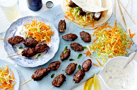 Family favourites but with an original and fun twist: Kids will love the sweet apple raita alongside these gently-spiced kofte – simply roll them up in mini tortillas with some grated carrot and shredded cabbage to eat.