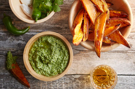 This spicy green sauce is very versatile and popular in South America.