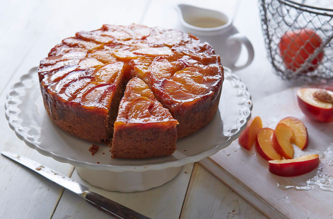 Nectarine upside-down cake  recipe