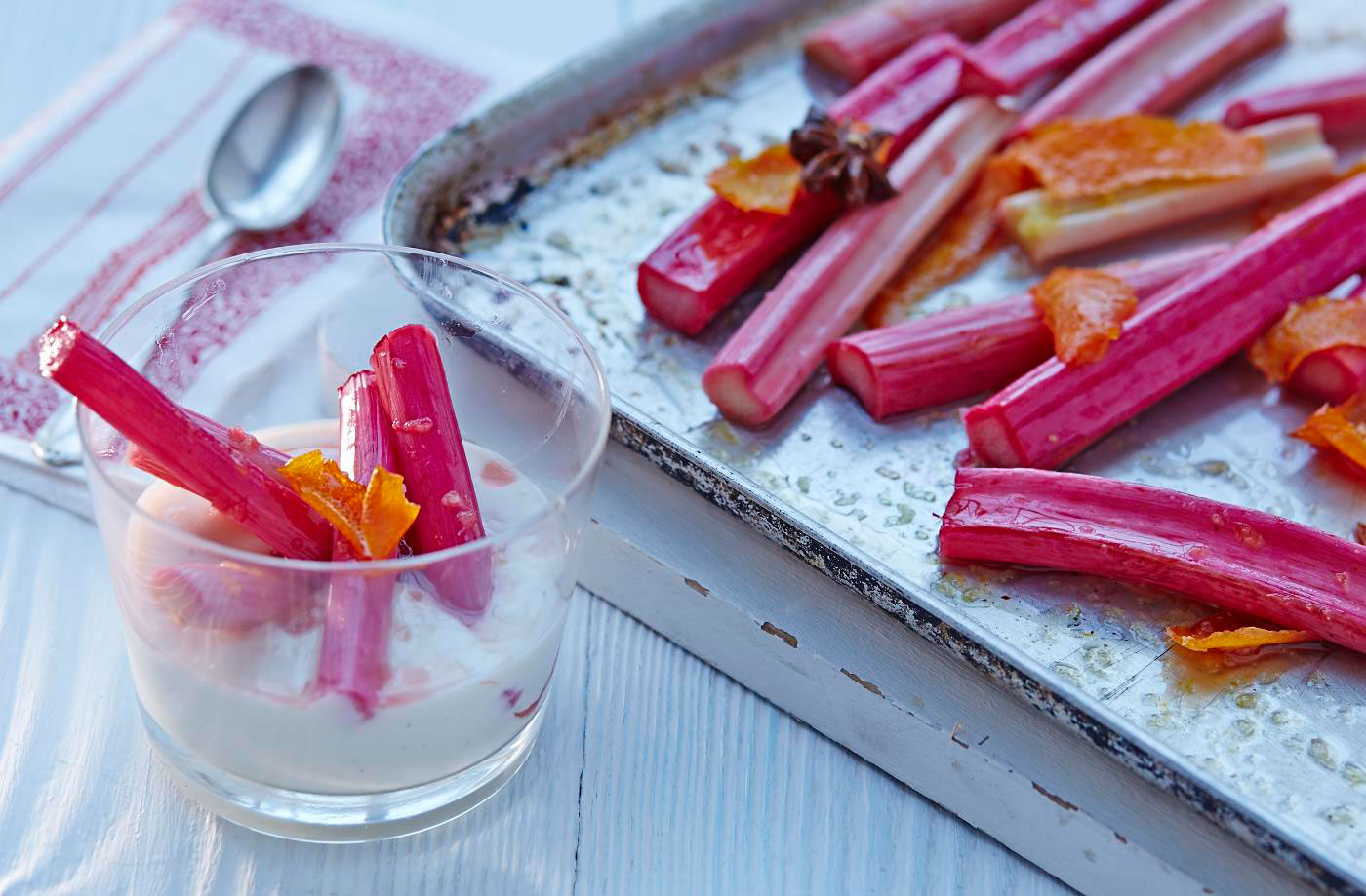 Stewed rhubarb and vanilla yogurt  recipe