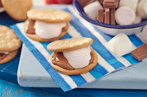 Finish off your barbecue, bonfire or campfire feast with these deliciously gooey melted s'mores